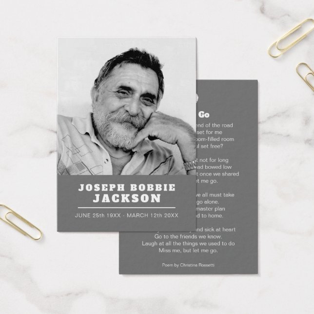 Låt mig gå till vit duvbön, dikt grått kort (Kontor)