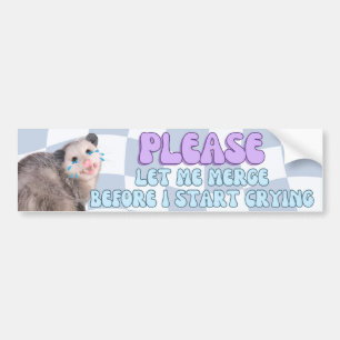 Låt mig koppla innan jag börjar Gråta - Possum Bildekal