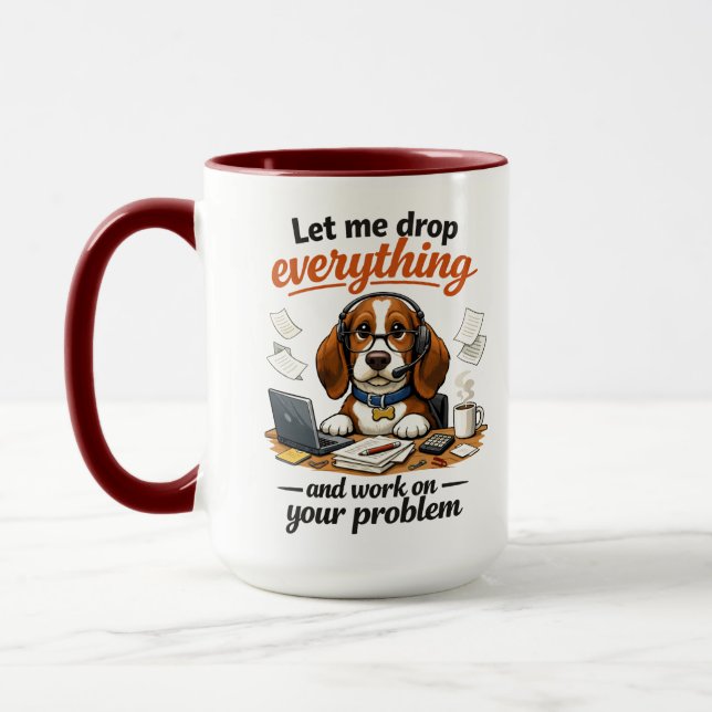 Låt mig släppa allt hund mugg (Vänster)