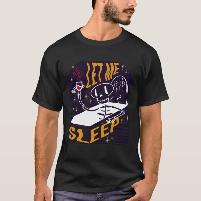 Låt mig sova Vampire Fang Immortal Halloween Candy T Shirt (Framsida)