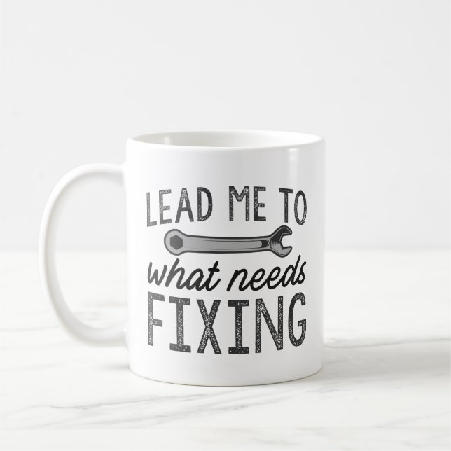 Låt mig ta reda på vad som behöver åtgärdas kaffemugg (Vänster)