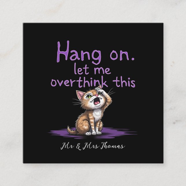 Låt mig tänka över den här fina inledningen fyrkantigt visitkort (Framsida)