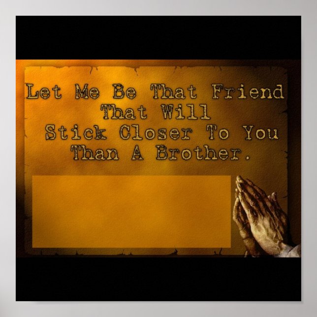 Låt mig vara den vännen poster (Framsidan)