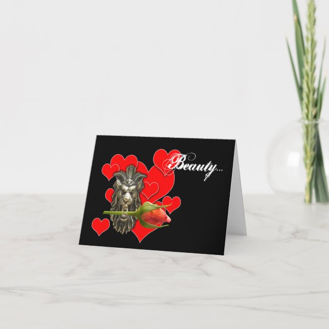 Låt mig vara din beast... valentinkort. helgkort (Framsida)