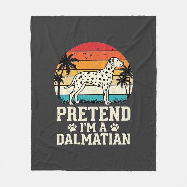 Låt mig vara en dalmatiner Retro Hund Fleecefilt (Framsidan)
