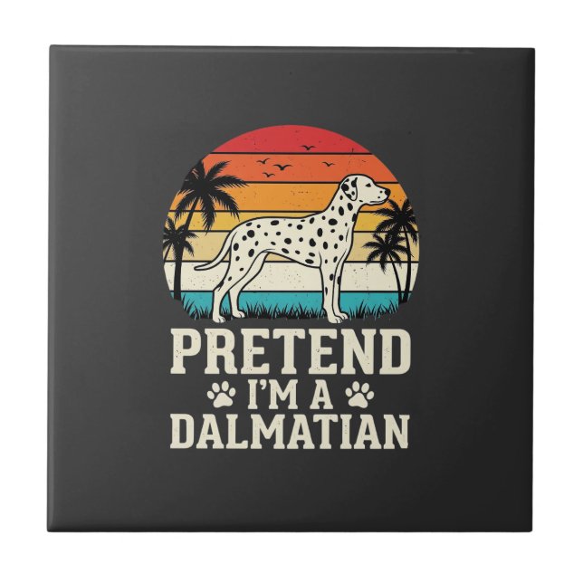Låt mig vara en dalmatiner Retro Hund Kakelplatta (Framsidan)