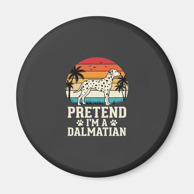 Låt mig vara en dalmatiner Retro hund Magnet (Framsidan)