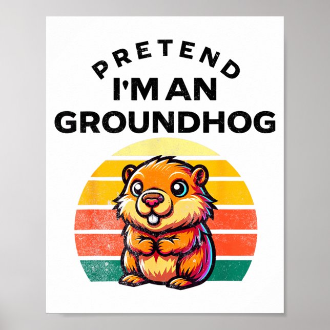 Låt mig vara en murmeldjur Rolig lat kostym _12  Poster (Framsidan)
