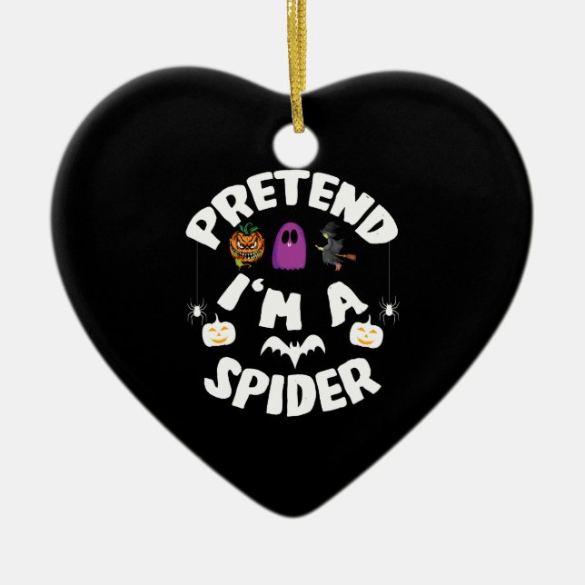 Låt mig vara en spindel Roligt Halloween-kostymgåv Julgransprydnad Keramik (Framsidan)