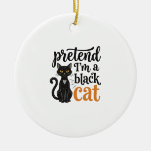 Låt mig vara en svart katt Halloween katt tröja de Julgransprydnad Keramik