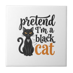 Låt mig vara en svart katt Halloween katt tröja de Kakelplatta