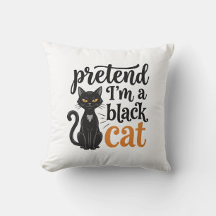 Låt mig vara en svart katt Halloween katt tröja de Kudde