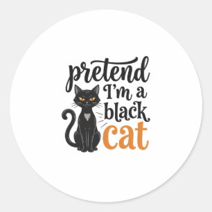 Låt mig vara en svart katt Halloween katt tröja de Runt Klistermärke