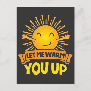 Låt mig värma dig Cute Sun hug Happiness Vykort