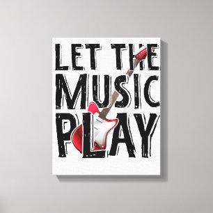 Låt musiken spela elektriskt gitarr canvastryck