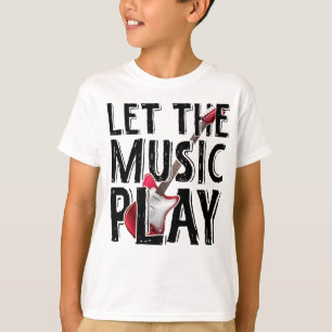Låt musiken spela elektriskt gitarr t shirt