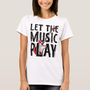 Låt musiken spela elektriskt gitarr t shirt