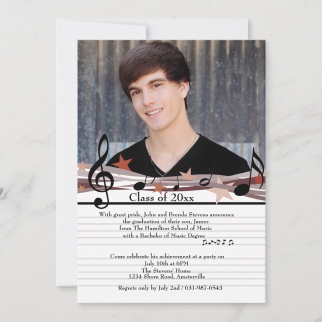 Låt musiken spela på inbjudan till Photo Studenten (Framsida)