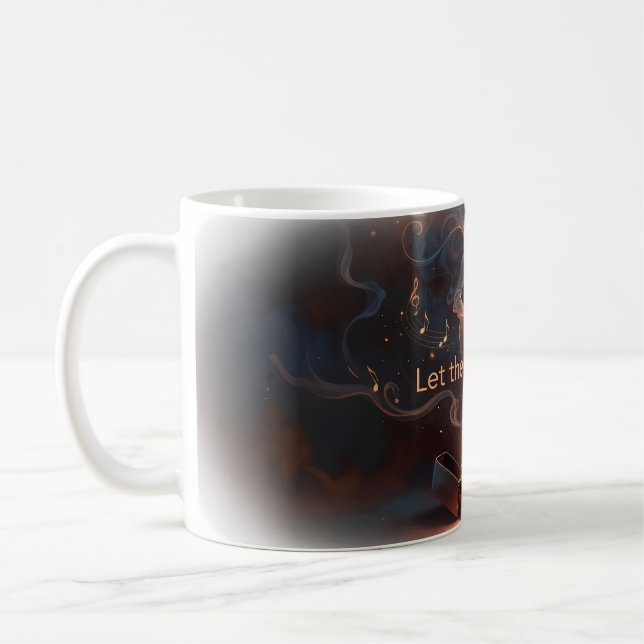 🔥 Låt musiken stiga Brinnande gitarr-mugg Kaffemugg (Vänster)