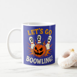 Låt oss åka Boo-wling Funny Halloween Bowling Kaffemugg