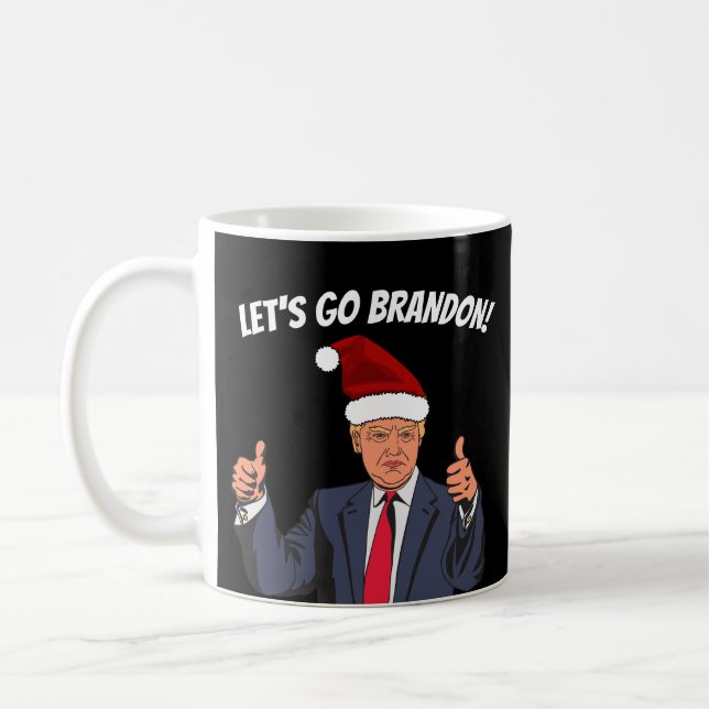 LÅT OSS ÅKA BRANDON DONALD TRUMP JULKAFFEKOPP KAFFEMUGG (Vänster)