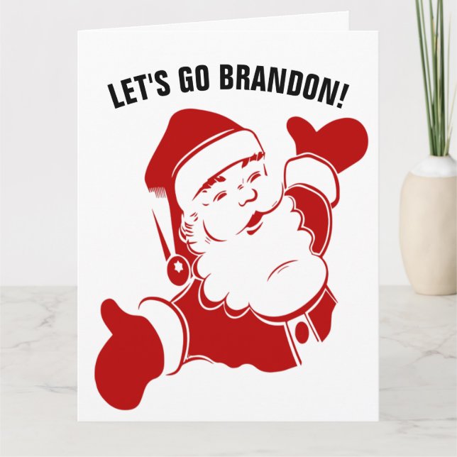 LÅT OSS ÅKA BRANDON! TOMTE ÖVERSKADDA JULKORT KORT (Framsida)