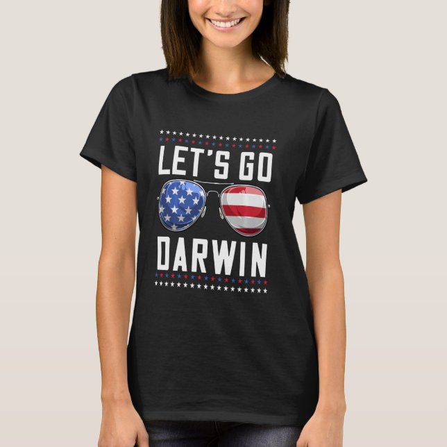Låt oss åka Darwin American Stil Lets Go Darwin Us T Shirt (Framsida)
