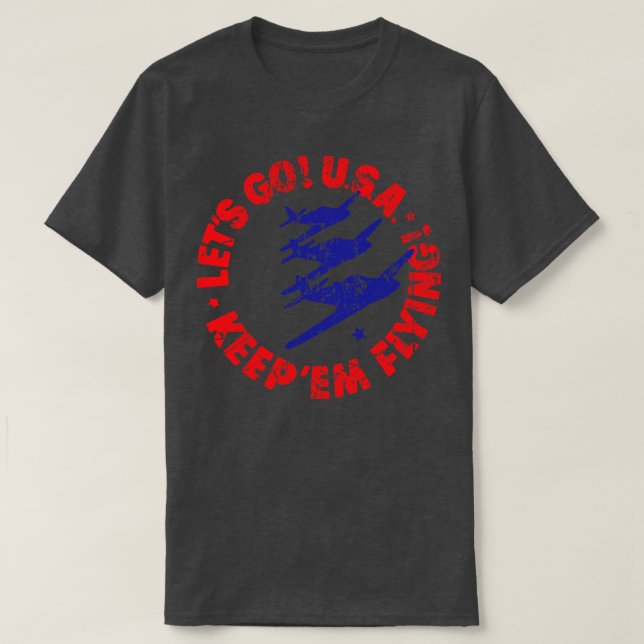 Låt oss åka med USA keepem-flygande T Shirt (Design framsida)