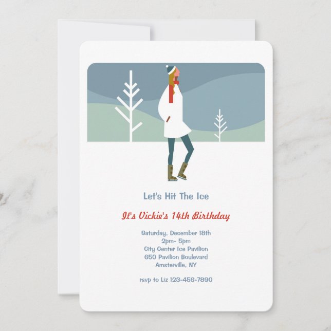 Låt oss åka på isen inbjudningar (Framsida)