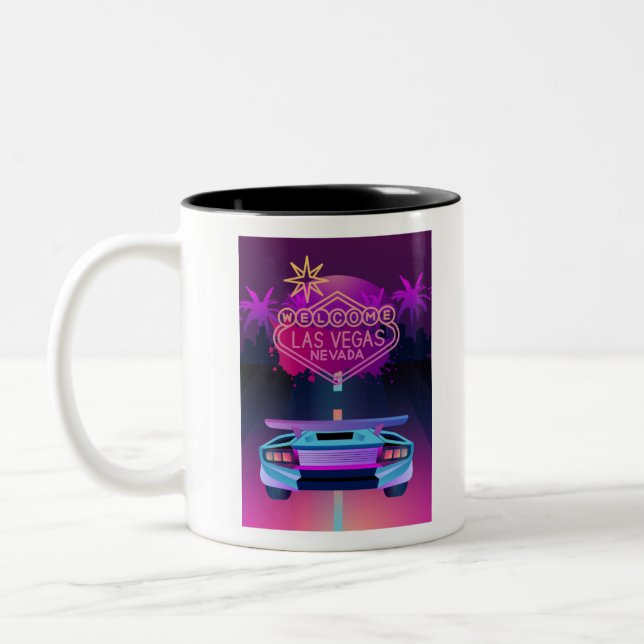 låt oss åka till vegas Två-Tonad mugg (Vänster)
