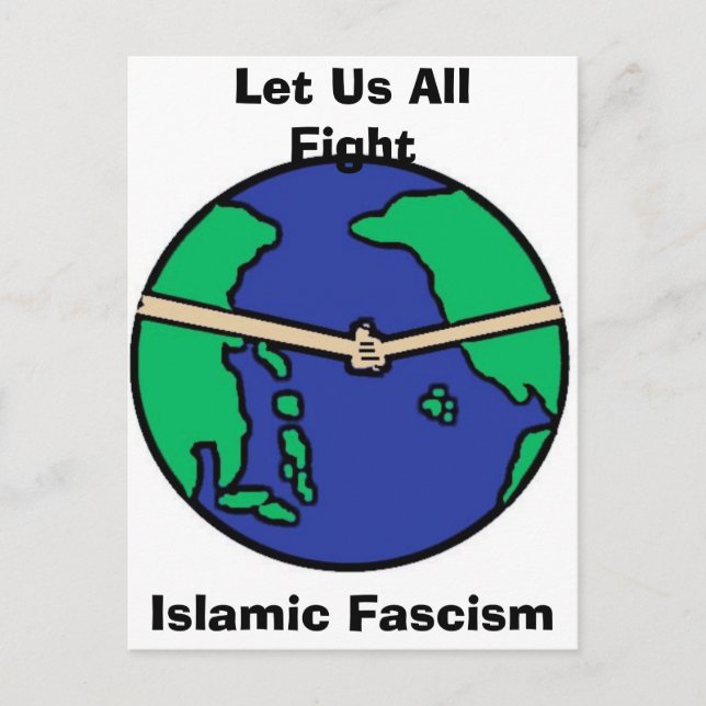 Låt oss alla kämpa, islamisk fascism vykort (Framsida)