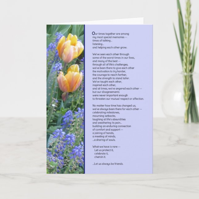 Låt oss alltid vara vänner... kort (Framsida)