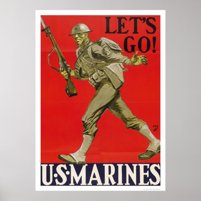 Låt oss! Amerikanska marinsoldater. Poster (Framsidan)