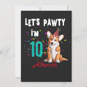 Låt oss Anpassningsbarna Pawty Boy eller Girl Föde Inbjudningar