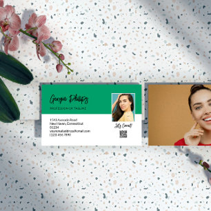 Låt oss Anslut Jade-Gröntens QR-kodfoto Visitkort