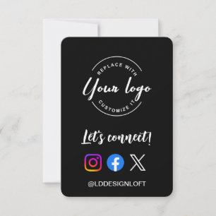 Låt oss ansluta! QR-kod för logotyp på webbplats f Inbjudningar