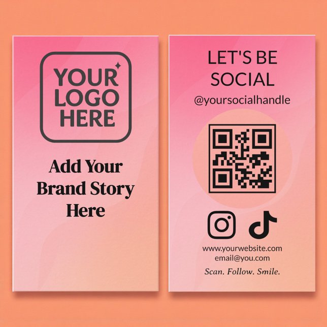 Låt oss ansluta Social Media QR-kod Visitkort (Skapare uppladdad)
