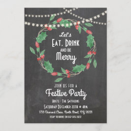 Låt oss Ät dryck och var God jul och andedräkt Inb Inbjudningar