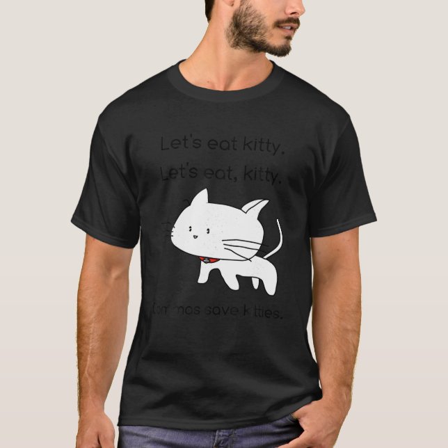 Låt oss äta Kattunge T Shirt Grammar Saves Lives F (Framsida)