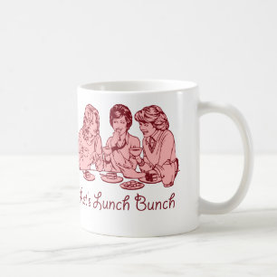 Låt oss äta lunch retro grafiskt för grupp50-ta kaffemugg