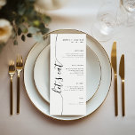 Låt oss äta Vertikal Skrift Elegant Bröllopsmeny Meny<br><div class="desc">Unik bröllopsmeny designad med elegant vertikal kalligrafi skrift som tillför en touch av sofistikering och klass,  vilket gör det till ett perfekt val för alla bröllopsteman.</div>
