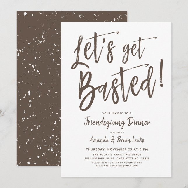 Låt oss att bli avslagen | Friendsgiving Party Inbjudningar (Fram/baksida)