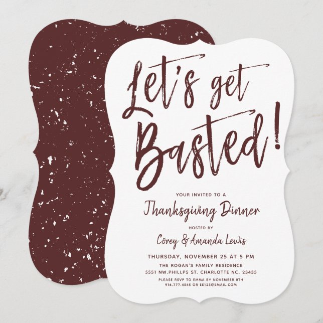 Låt oss att bli förbannad| Lustigt Thanksgiving Pa Inbjudningar (Fram/baksida)