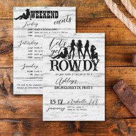 Låt oss att få en rowdy cowgirl bachelorette-fest inbjudningar
