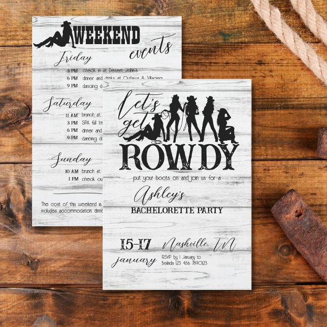 Låt oss att få en rowdy cowgirl bachelorette-fest inbjudningar (Skapare uppladdad)