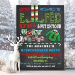 Låt oss att få fram Chrismas Party Elf-inbjudan Inbjudningar<br><div class="desc">Kom igen med den här Helgdag i fantastisk. Underbar för en ful sweater party,  Houseuppvärmning eller Elf party. Har ben,  candy cane och en ren,  ful svettare på en mörk krita med smak bakgrund.</div>