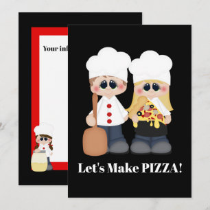 Låt oss att göra Pizza-partikbjudan Inbjudningar