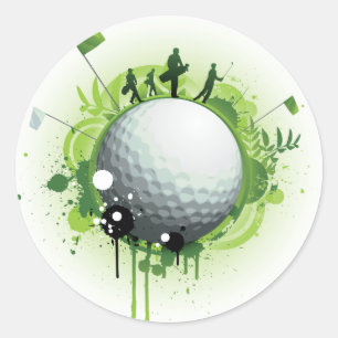 Låt oss av för golf runt klistermärke
