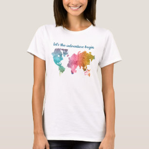 Låt oss Äventyr påbörja en färgfull geometrisk vär T Shirt