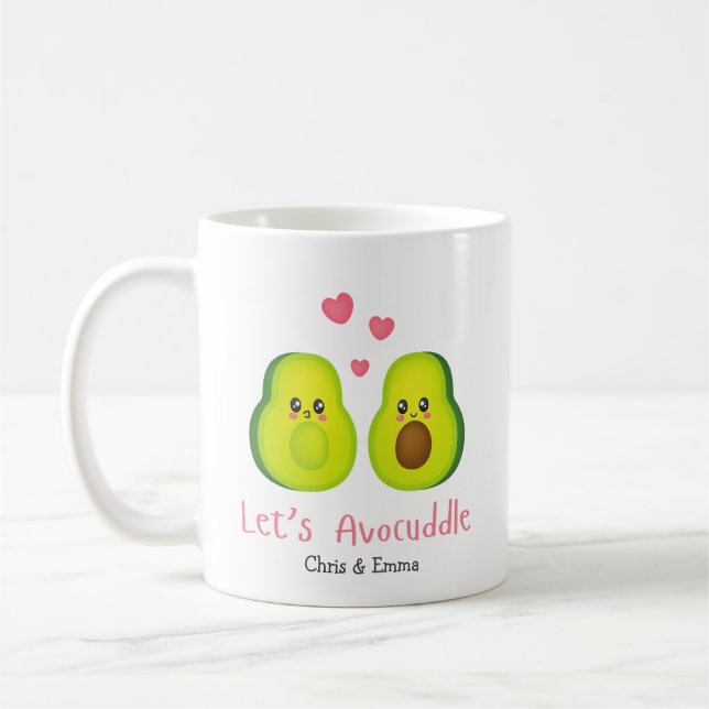 Låt oss Avocuddle - Anpassningsbarna Avocado Coupl Kaffemugg (Vänster)